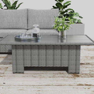 Adjustable rattan garden online table